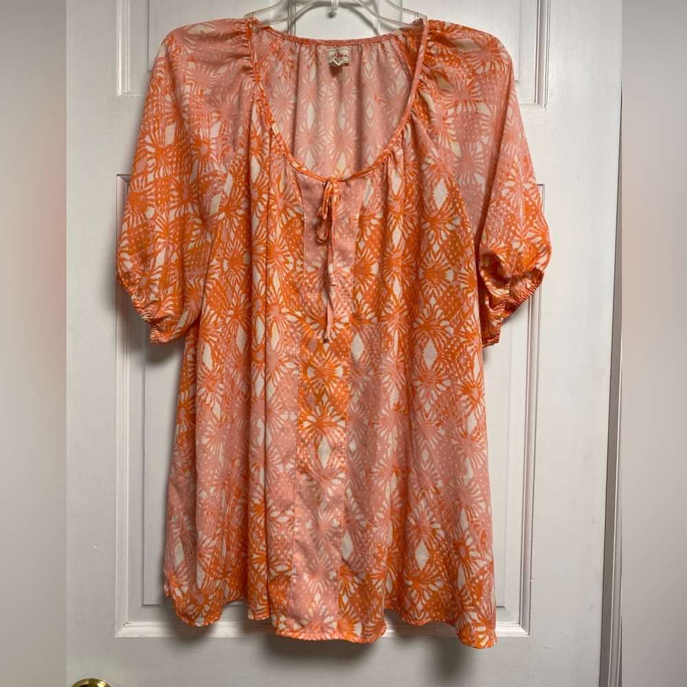 California Happenings XL Womens Blouse Elastic short sleeve